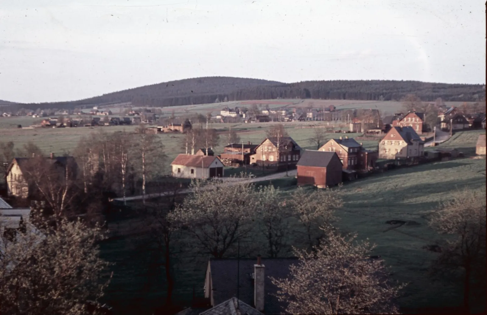 Blick vom Schuldach im Juni 1962: das fertige Depot